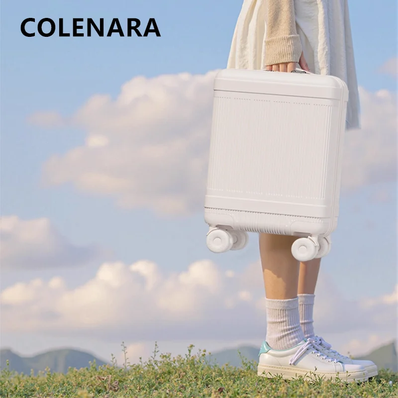 

Ручной дорожный чемодан COLENARA, 18 дюймов, АБС-пластик + ПК, посадочный ящик, женский чемодан на колесиках, мужской ящик для пароля, чемодан на колесиках