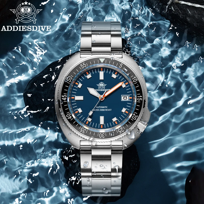 ADDIESDIVE Watch for Men New AD2081 Sapphire Wristwatch Super Luminous Date Luxury NH35 Automatic Waterproof 200m Diver's Watch