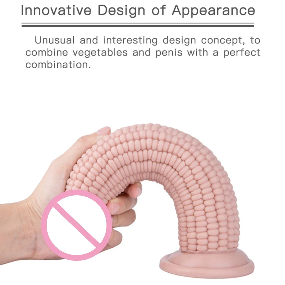 25cm Corn Maize Dildo Fruit Toys Skin Feeling Realistic Dildos Soft Huge Big Penis with Suction Cup Sex Toys for Woman Strapon