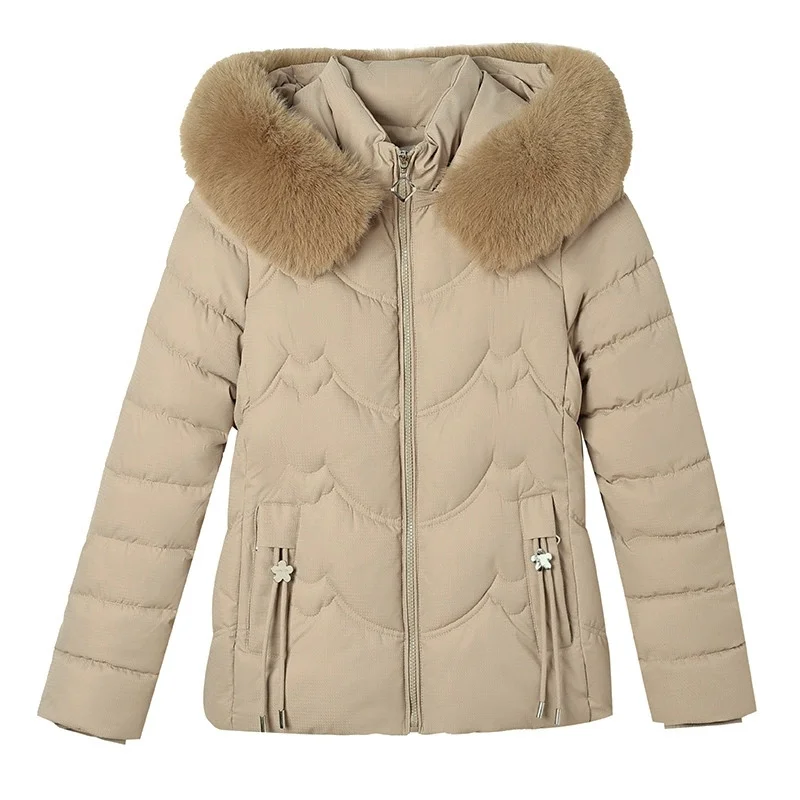 

Winter Coat 2025 New Down Jacket Women Parkas Fashion High-Quality Warm Cotton Padded Coat Ladies Overcoat Hooded Overwear Tops