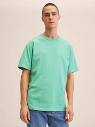 Mint Green Unisex Basic Color T-Shirt Men's Summer 100% Cotton TShirt For Man Large Unisex Casual Crew Neck Men's Boutique Tee