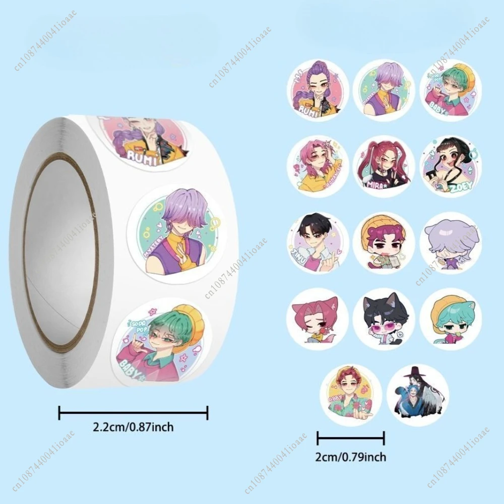 สติกเกอร์ Kpop Demon Hunters 500 แผ่น/ม้วน สำหรับตกแต่ง DIY แล็ปท็อป กระเป๋าเดินทาง มอเตอร์ไซค์ โทรศัพท์ ของขวัญ ของเล่น