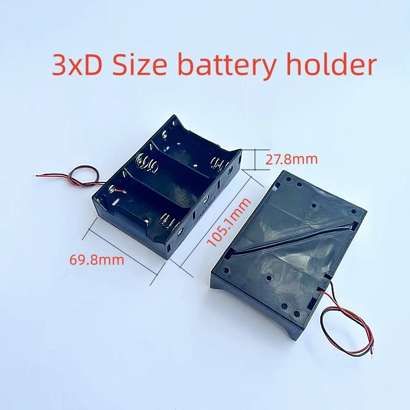 DIY Battery Holder 1/2/3/4/8 Slots D Size  Battery Holder Cell with Wires Durable Battery Holder Case Rechargeable Battery Case