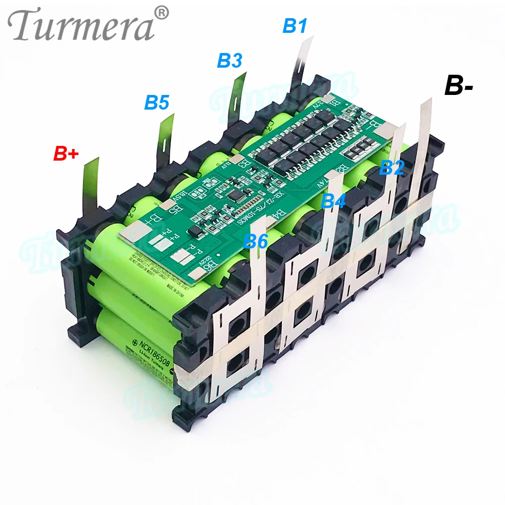 Turmera 29.4V 24V kotak penyimpanan baterai 18650 7S3P pemegang 30A keseimbangan BMS pengelasan nikel digunakan dalam sepeda listrik atau mengganti Lead-Acid