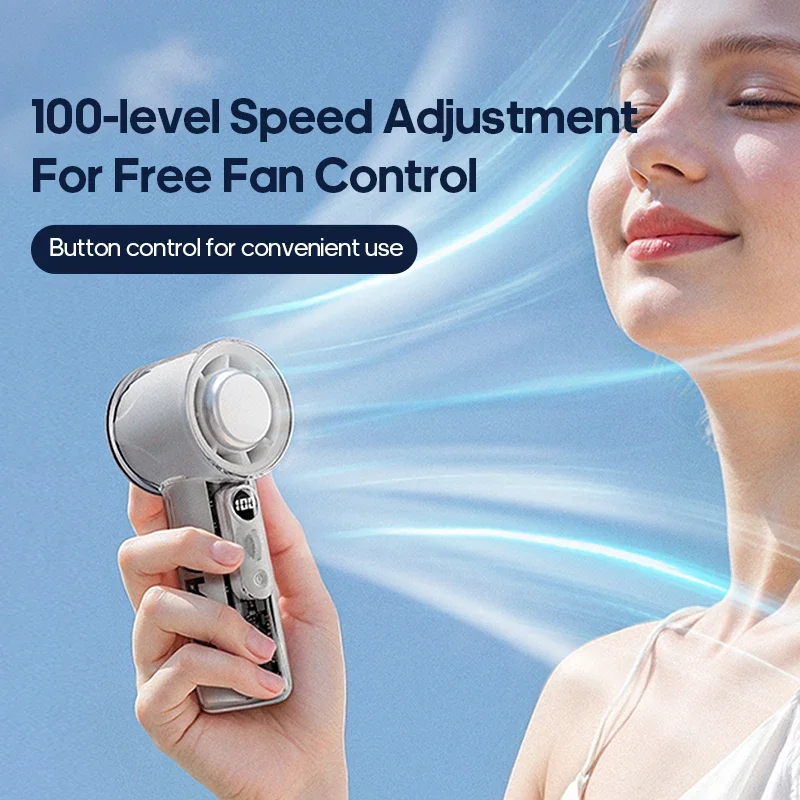 Outdoor New Portable Refrigeration Small Air Conditioner 100 Wind High-speed Mini Handheld Fan 3000mAh USB Outdoor Turbo Fan