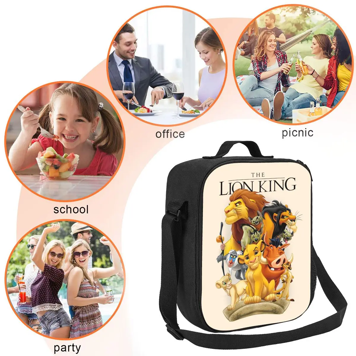 Personalizza il re leone personaggi Lunch Bag uomo donna Thermal Cooler coibentato Lunch box per ufficio per adulti