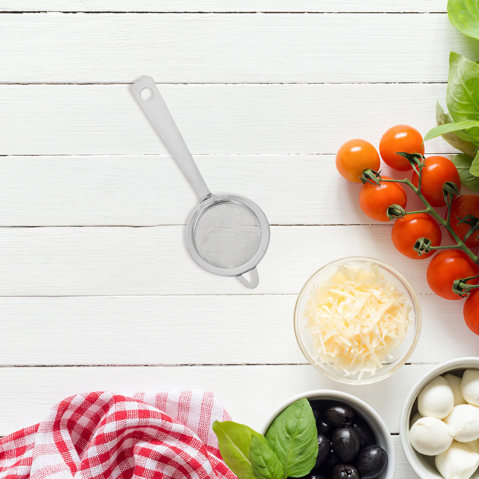 

Stainless Steel Flour Powder Sieves Sifters Tea Oil Juice Colander Strainer Kitchen Gadget Cooking Baking Bbq Long Handle Rust