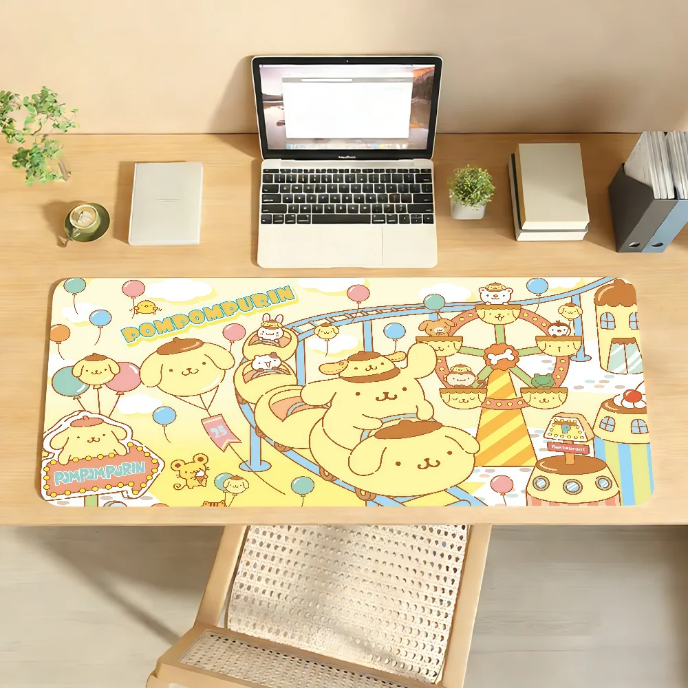 

Cartoon Cute P-Pompompurins MousePad Non-slip Locking Edge PC Laptop Accessories Rubber Office Keyboard Large Game XXL DeskMat