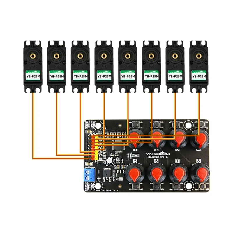 Módulo de servocontrolador PCB, placa de prueba de brazo de Robot, perilla de controlador, desarrollo Pwm de 8 vías, tablero de depuración de Control Industrial