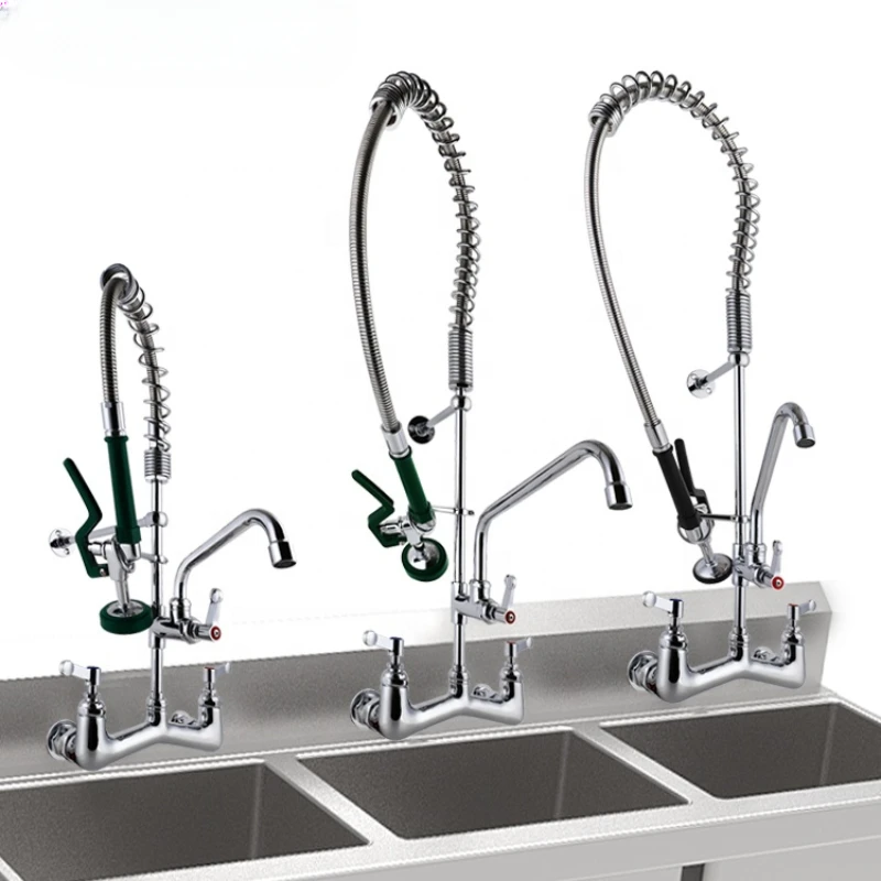 Commercial Prerinse Faucet with Pull Out Sprayer High Arc