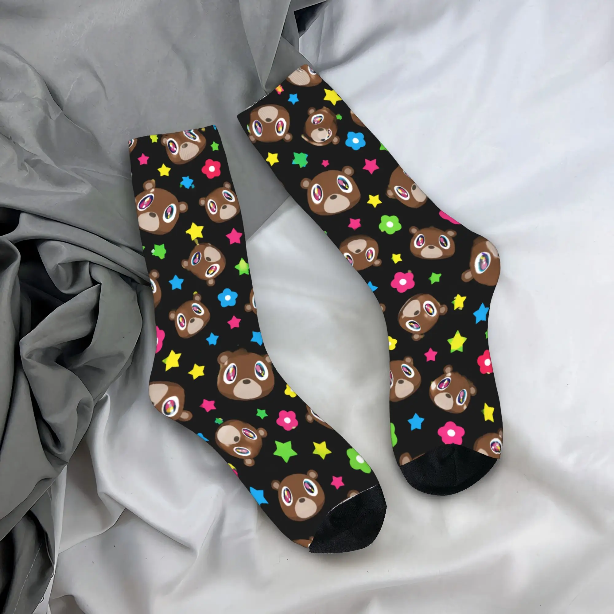 Kanye West Ye Bear Stockings Cartoon Little Bear Leisure Socks Men Comfortable Socks Autumn Graphic Non Slip Socks Birthday Gift