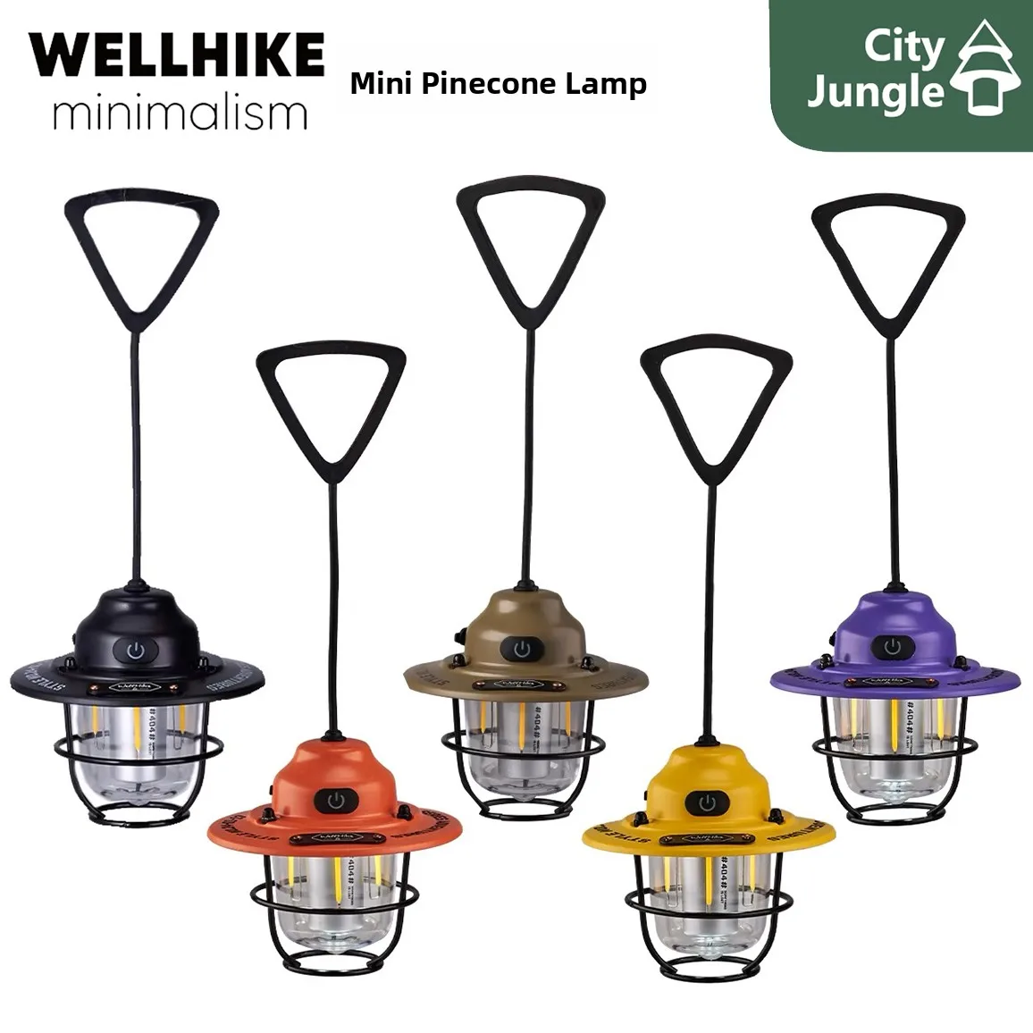 

Светодиодный кемпинговый фонарь WELLHIKE Pinecone, уличная лампа для палатки на батарейках, длительное время работы от батареи до 80 часов, подходит для кемпинга и походов