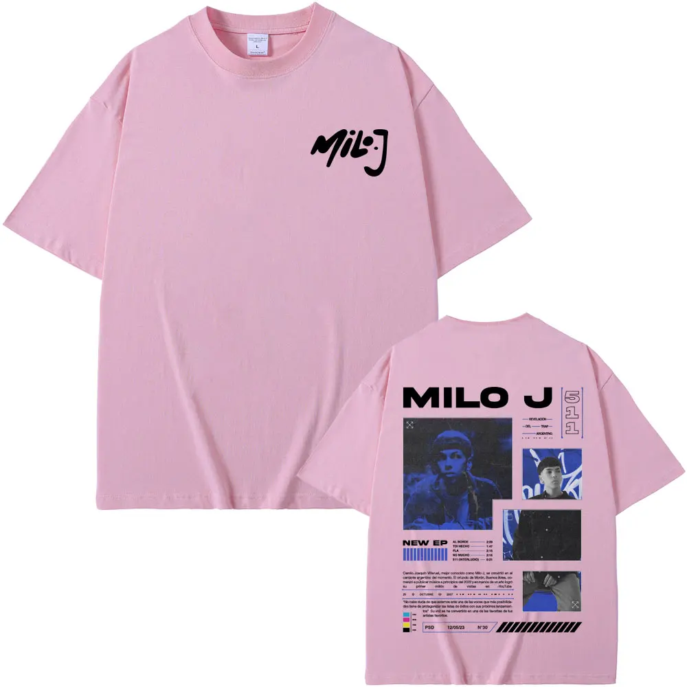 Rapper Milo J 511 Album Double Sided Print T Shirt Men Women Fashion Hip Hop T-shirt Men\'s Vintage Oversized Tshirt Streetwear