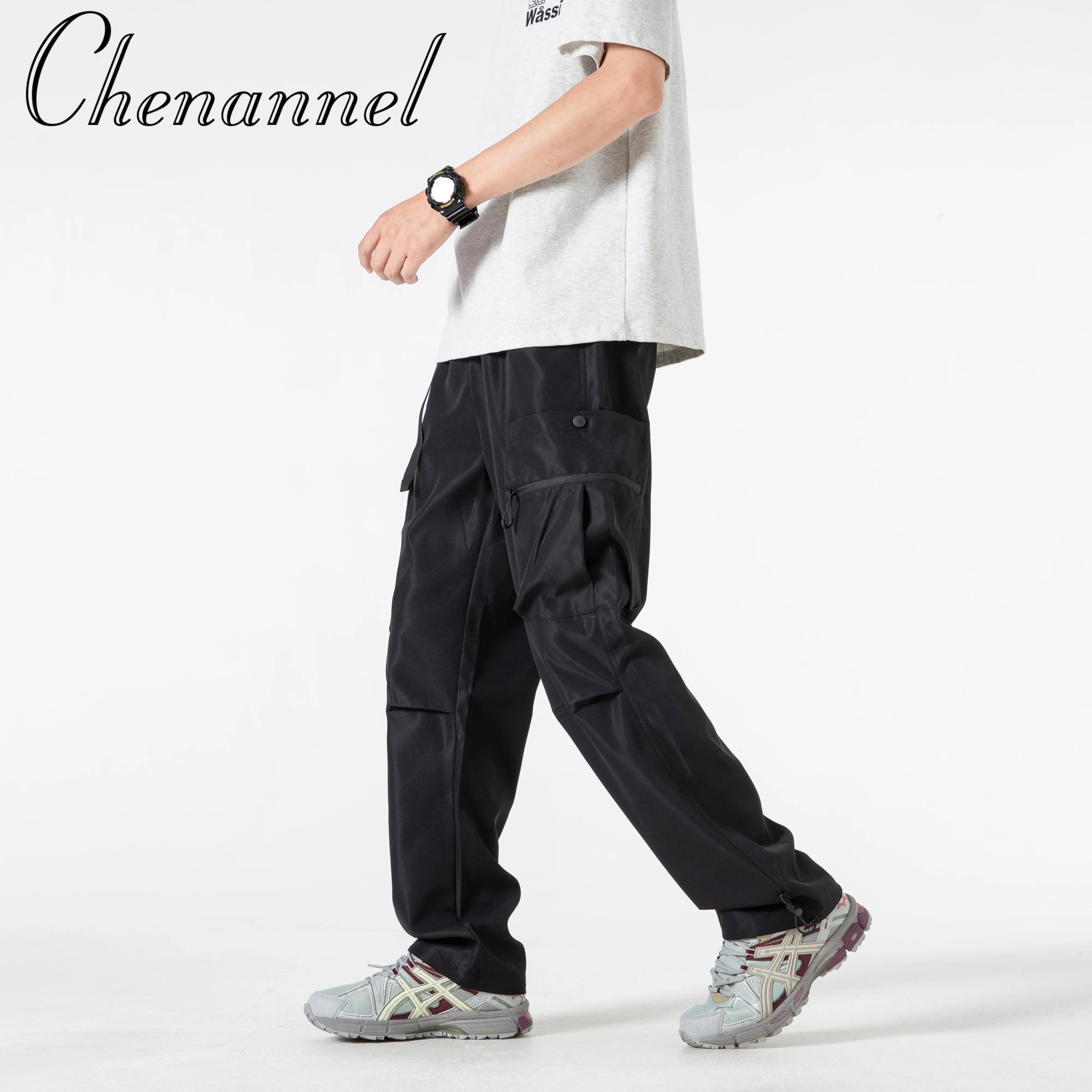 

Мужские уличные брюки спецодежды на весну и осень, модные свободные и повседневные широкие брюки для мужчин