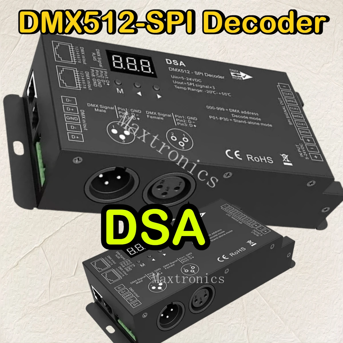 

Декодер DMX512 к SPI 5-24 В постоянного тока (с RF) Светодиодный пиксельный диммер Мюбер-дисплей для WS2811 WS2812 SK6812 UCS1903 Светодиодная лента RGB или RGBW