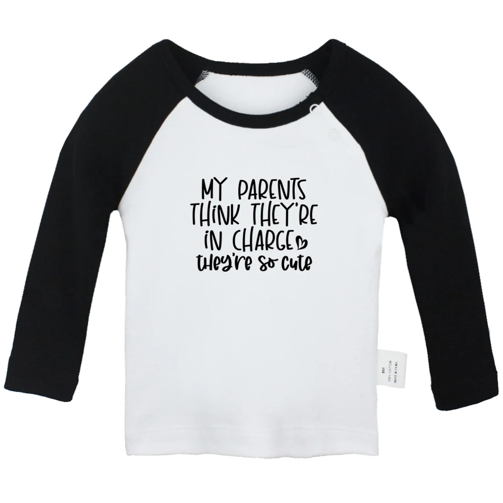 

My Parents Think They're In Charge They are So Cute Baby T-shirts Kids Long Sleeves Tees 0-24M Infant T shirt Boys Girls Tops