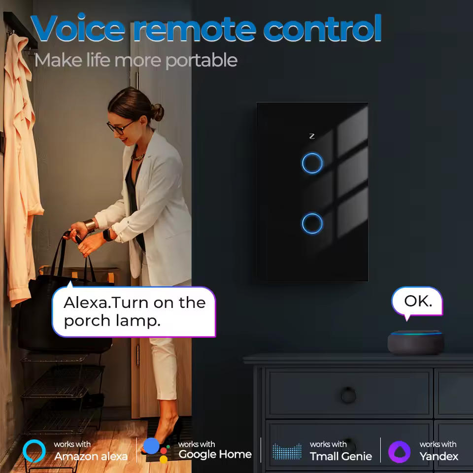 Interruptor Inteligente Tuya Zigbee Para Alexa Y Google Home, Sin Neutral Ni Capacitor.