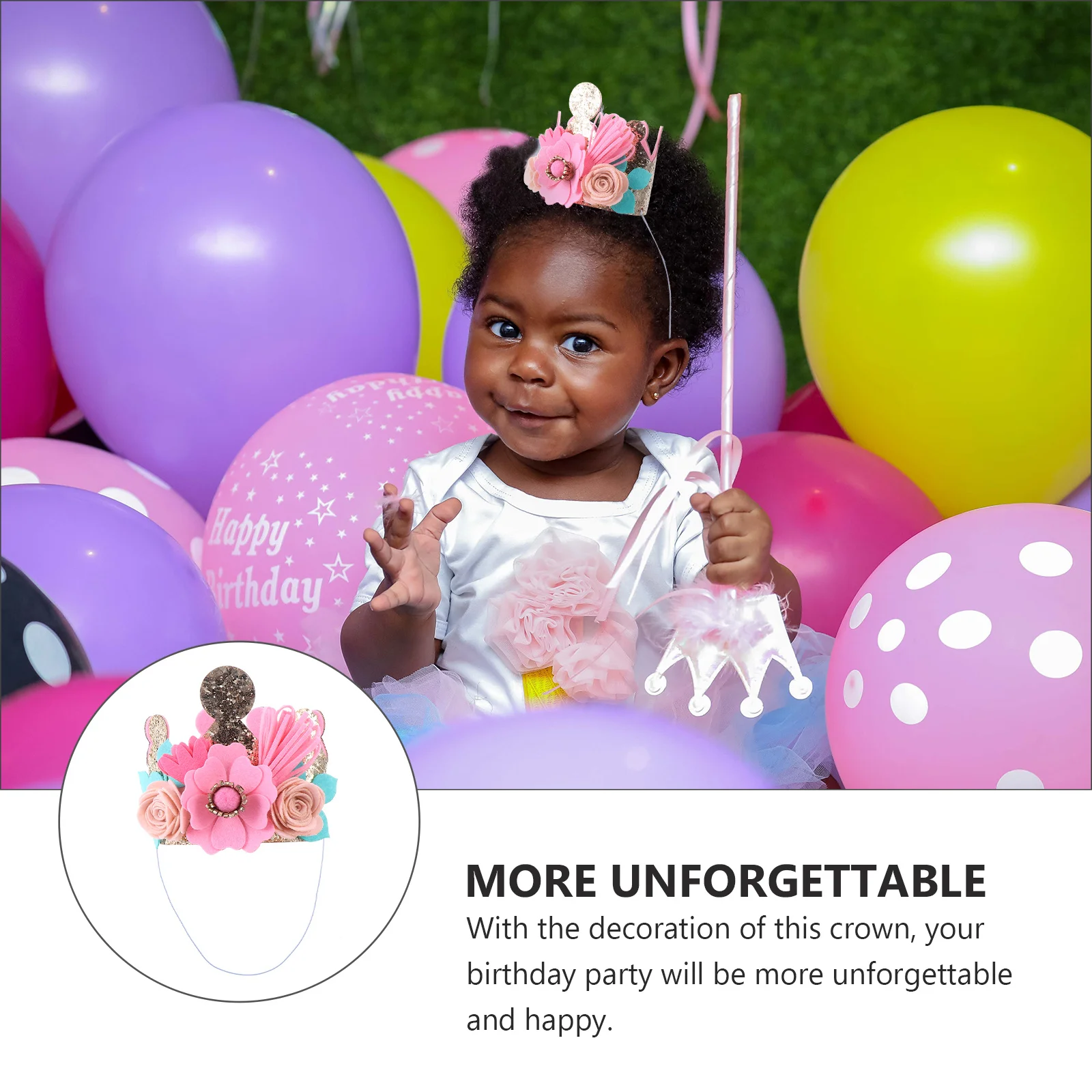 

3D Flower Birthday Party Crown Hat Creative Durable Light Compact Storage Portable Fine Craftsmanship Unforgettable