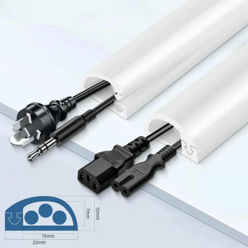 1/3 Meters Cord Management Channel Invisible Decorative Wire Cover Flexible Floor Cable Cover Cord Anti-Step Protector