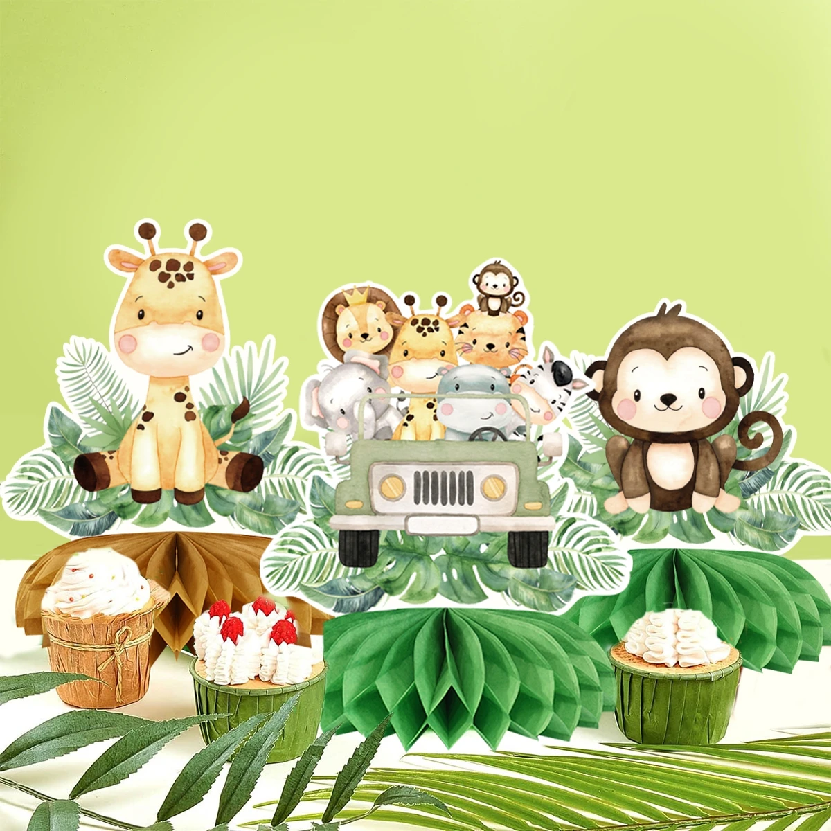 زخارف على شكل حيوانات الغابة ، قطع مركزية لحفلة عيد ميلاد سعيد ، زخارف الطاولات ، ديكور الحفلات ، 6 *