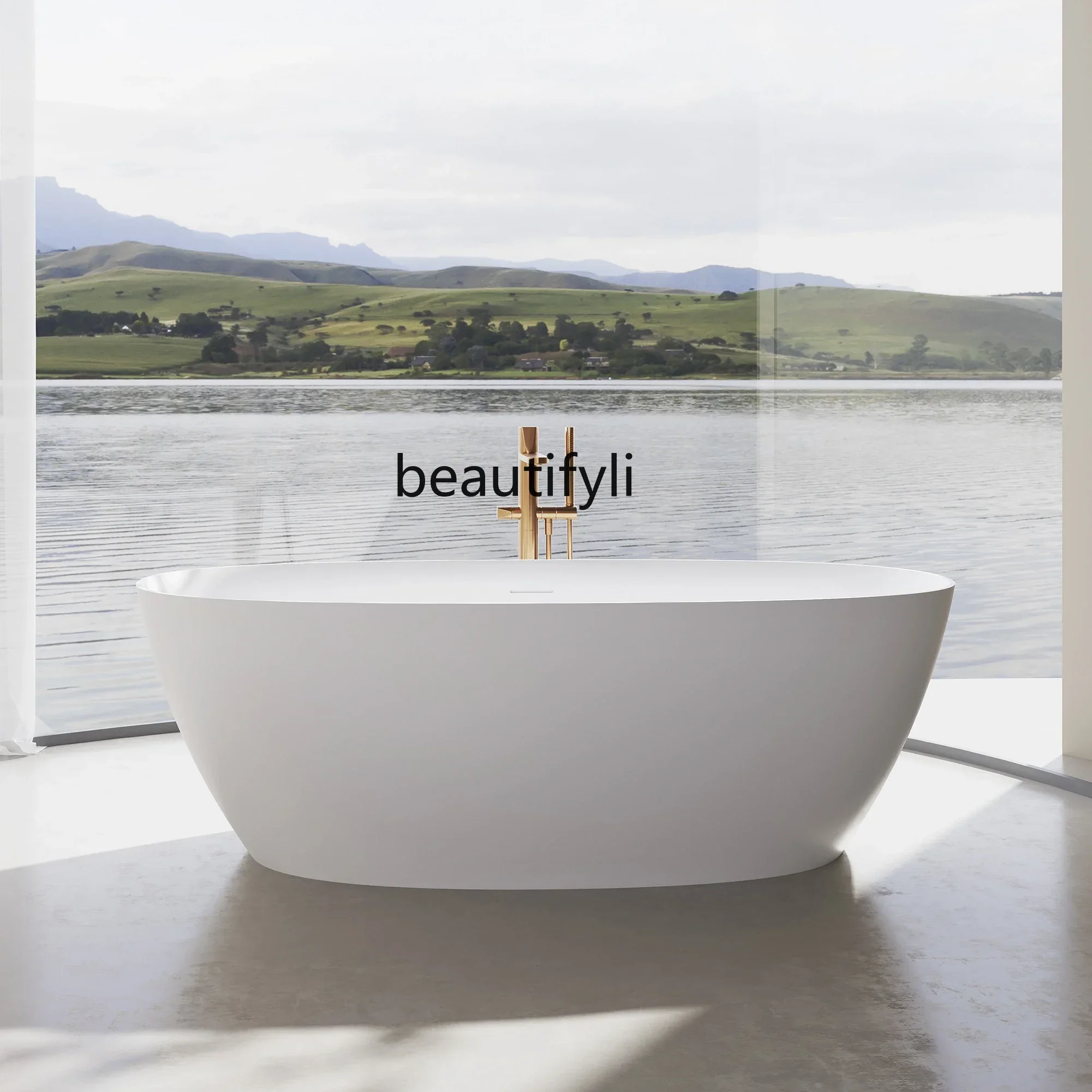 

PMMA Polymer Free-standing Bath Phantom Black Household Hotel Double Bath