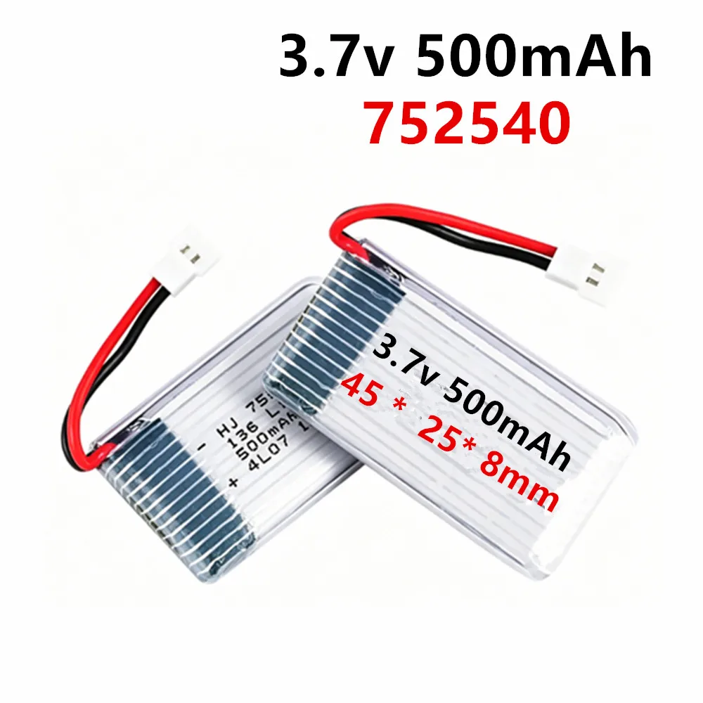 Batería 752540 de 3.7v 500mAh para Syma X5C X5SW M68 Cheerson CX-30 H5C, Repuestos para Drones