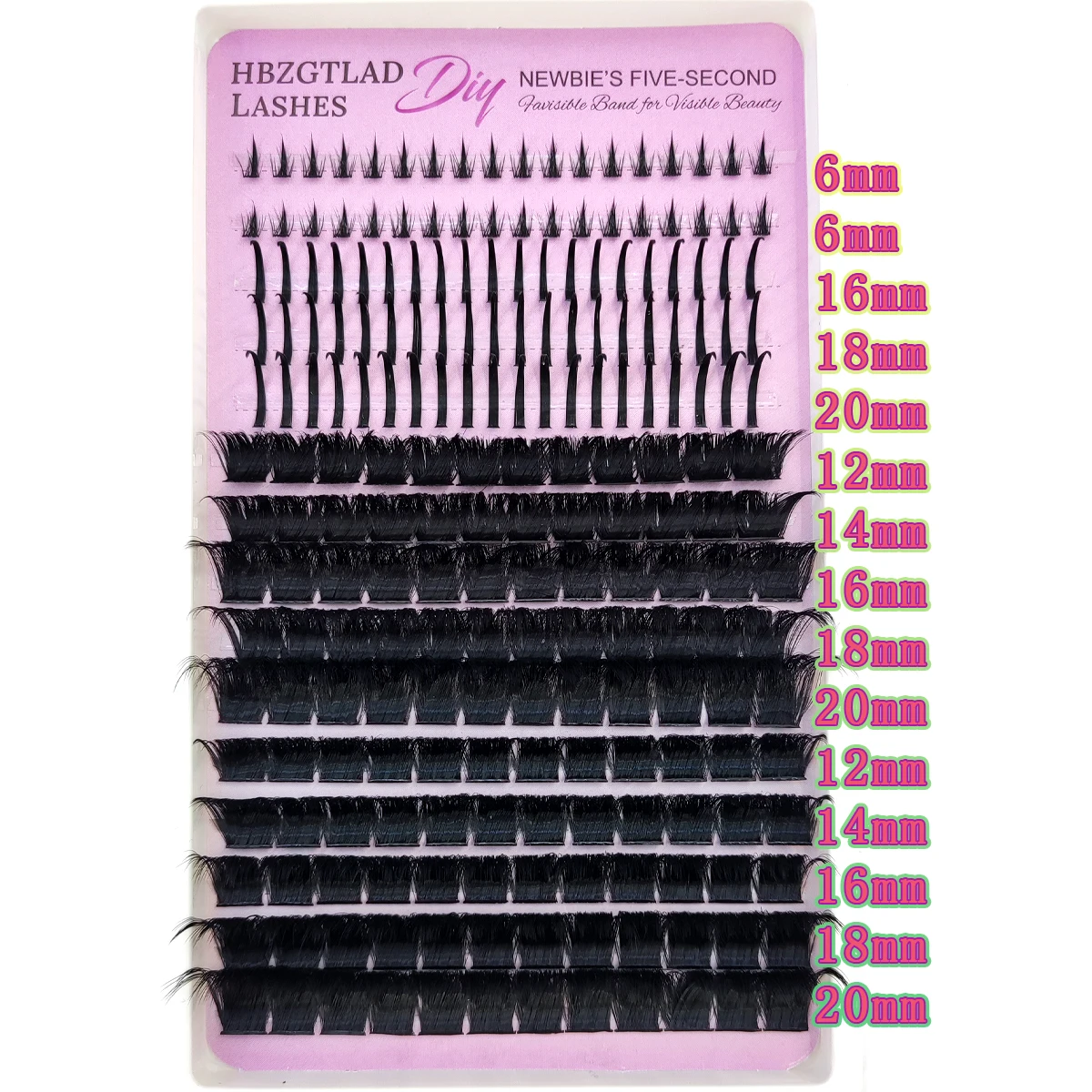 AMSDCN  300D-60D Bottom&Spiky Lashes Clusters Volume Individual Lashes Cluster Extensions Spikes Lashes Clusters DIY Fairy/Manga