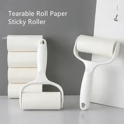 Rolo pegajoso tearable rolo de papel, portátil substituível limpeza escova ferramenta, limpador de poeira, cabelo pet, roupas, tapete, removedor tousle, novo