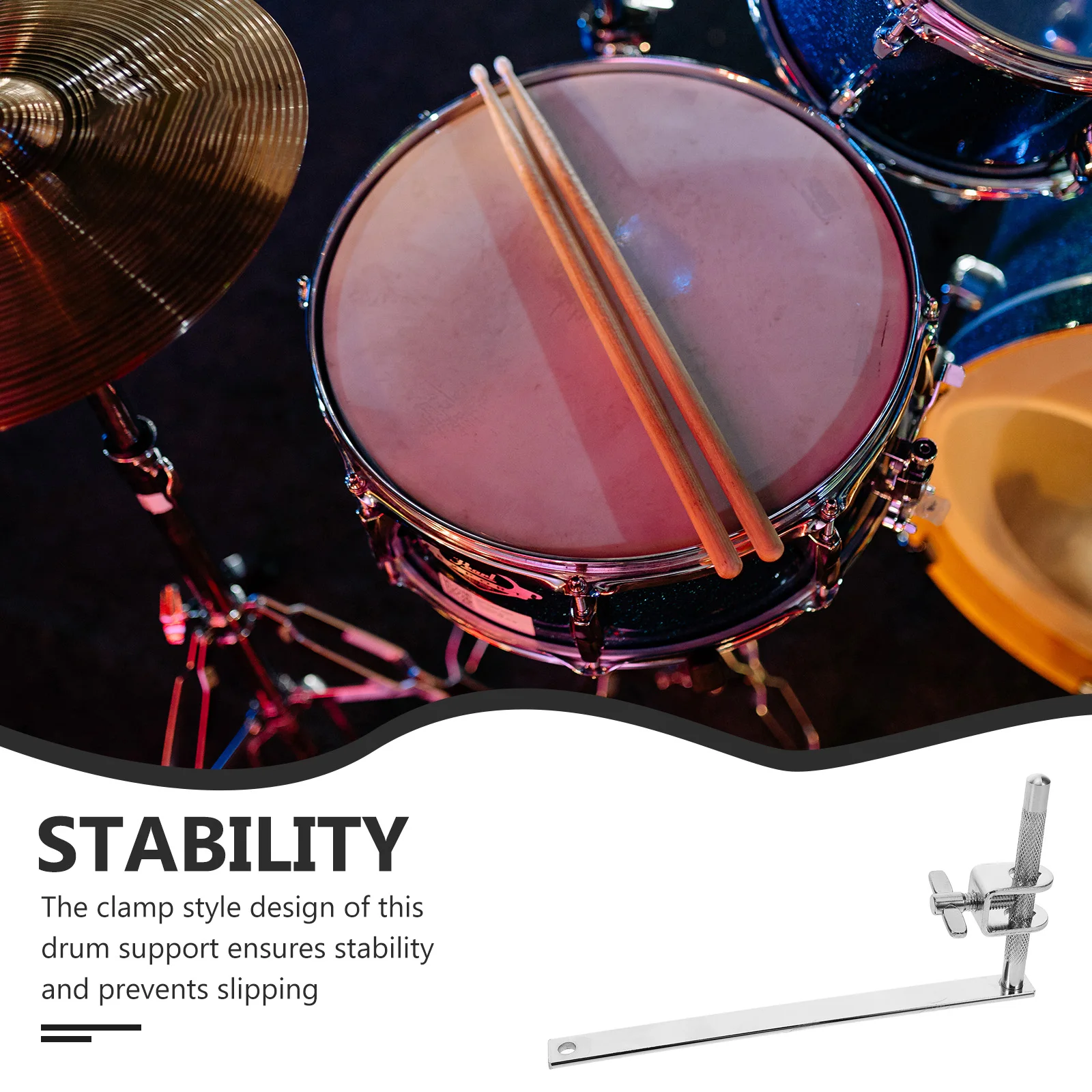 

Bass Drum Extension Cowbell Clip Clamp Mount Holder Metal Extension Adjustable Bracket Drum Hardware Accessory