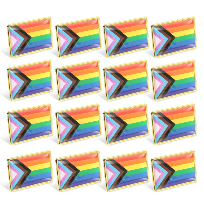 100 Pieces Rainbow Flag Badge LGBT Lapel Pin Progress Pride Gay Lesbian Symbol Pins