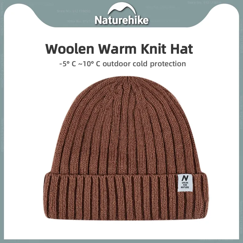 

Naturehike Winter Warm Wool Hat Outdoor Hiking Cycling Cold protection knitted Cap for Women Man Soft skin-friendly knit Cap