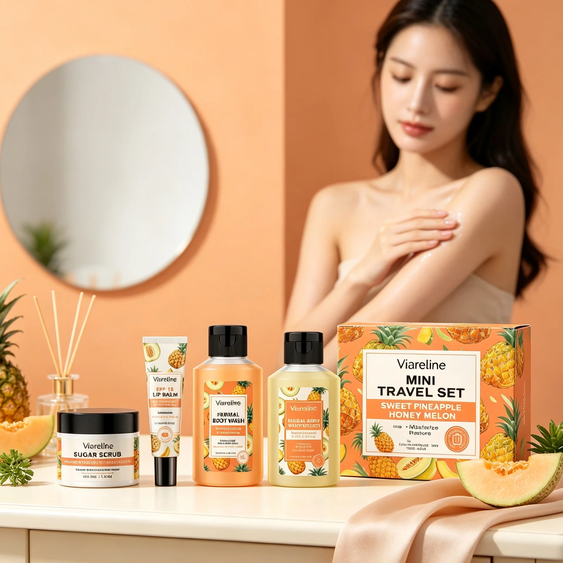 Body Care Mini Travel Set Reduce Dull Keep Brighten Increase Elasticity Improve Sagging Gifts Skin Moisturizing Series