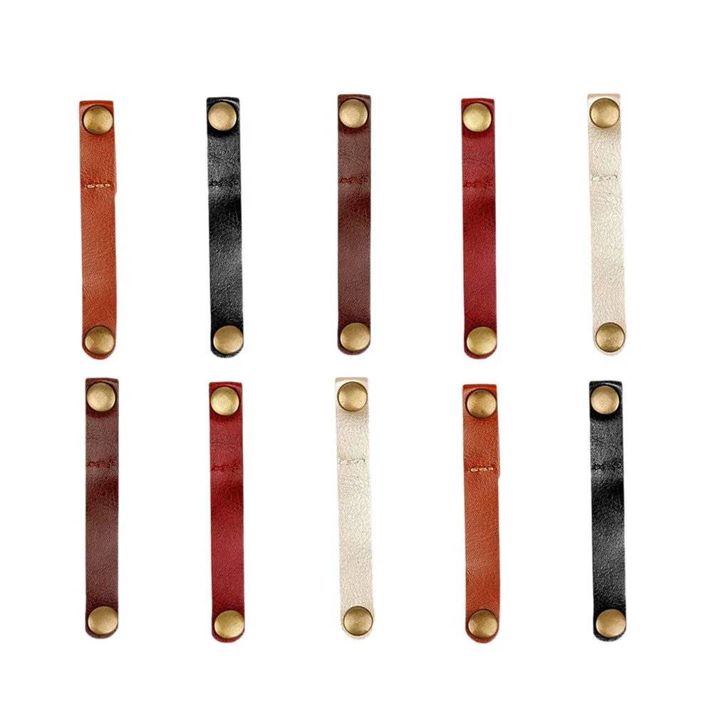 10Pcs Cable Clips Retro Elastic Cord Organizer Snap Button Design for Headphone Data Line Cable Management Holder