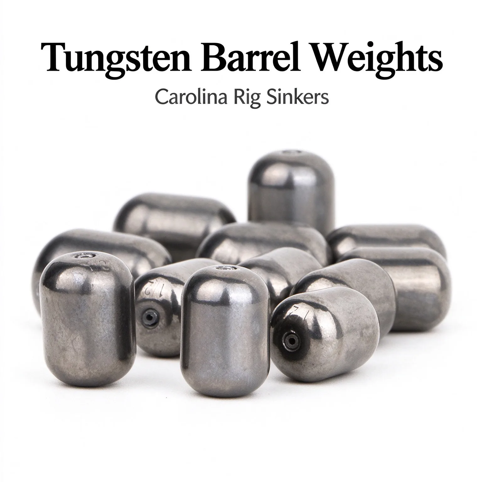 Tungsten Barrel Weights Tungsten Sinkers for Carolina Rig No Lead High Density Fishing Sinker, Bass Fishing Tackle Accessories