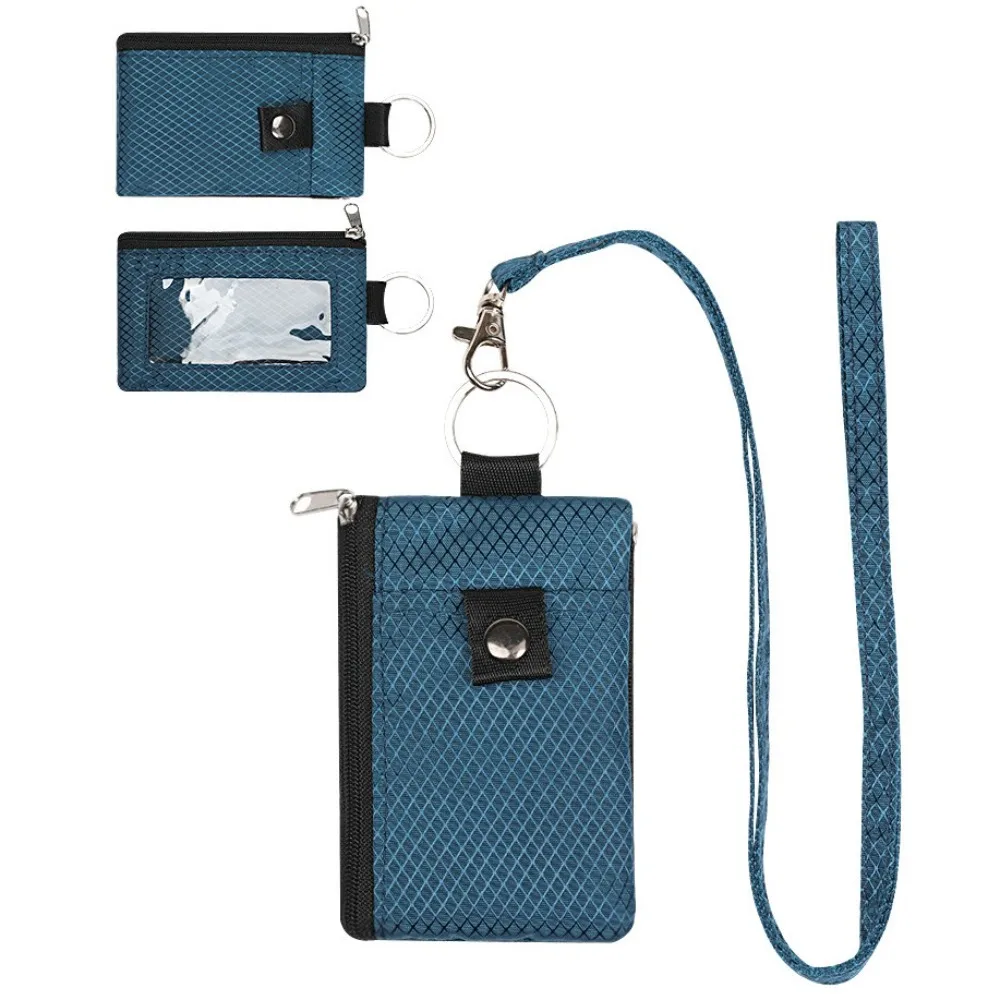 Portable RFID Signal Shielding Coin Bag Waterproof Card Sleeve Mini Wallet with Neck Strap Lightweight Zipper Pouch