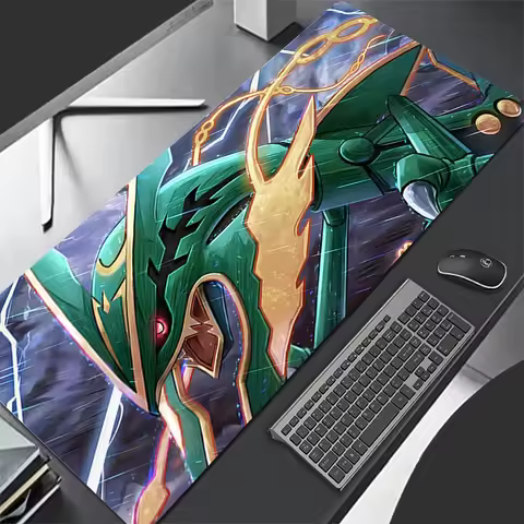 Leather Mouse Pad Gaming Carpet Anime Keyboard Pads Rugged PC Mousepad L Pokemon Rayquaza Mouse Pads Laptop Extended Desk Mat