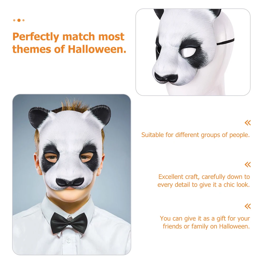Maska Panda Cosplay Rekwizyt Zwierzę Halloween Nakrycie Głowy Dekoracja Urocza Maskarada Eva