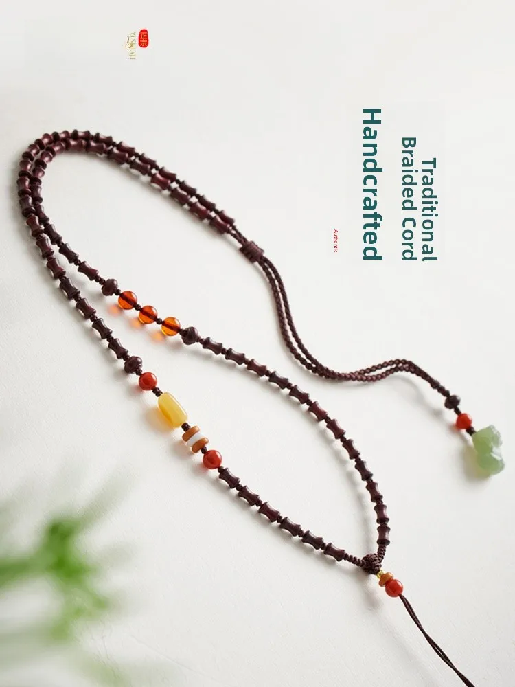 collier-artisanal-en-bambou-violet-a-petites-feuilles-avec-pendentif-turquoise-ambre-et-rouge-du-sud-pour-femmes-et-hommes