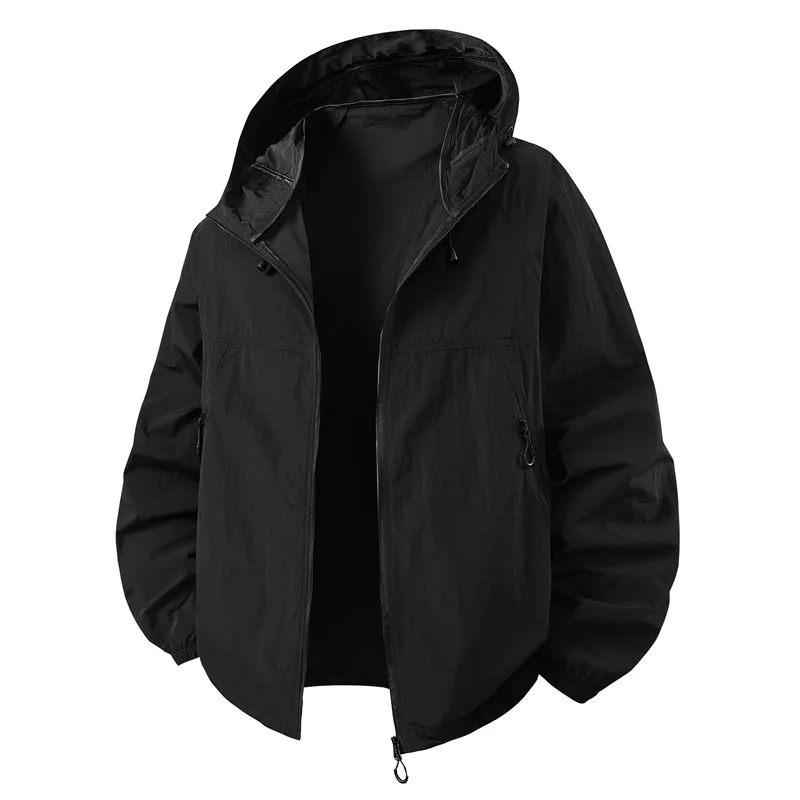 سترة جديدة للربيع والصيف سترة واقية رفيعة بغطاء للرأس للرجال ملابس عمل غير رسمية قابلة للتنفس ملابس للحماية من الشمس #2