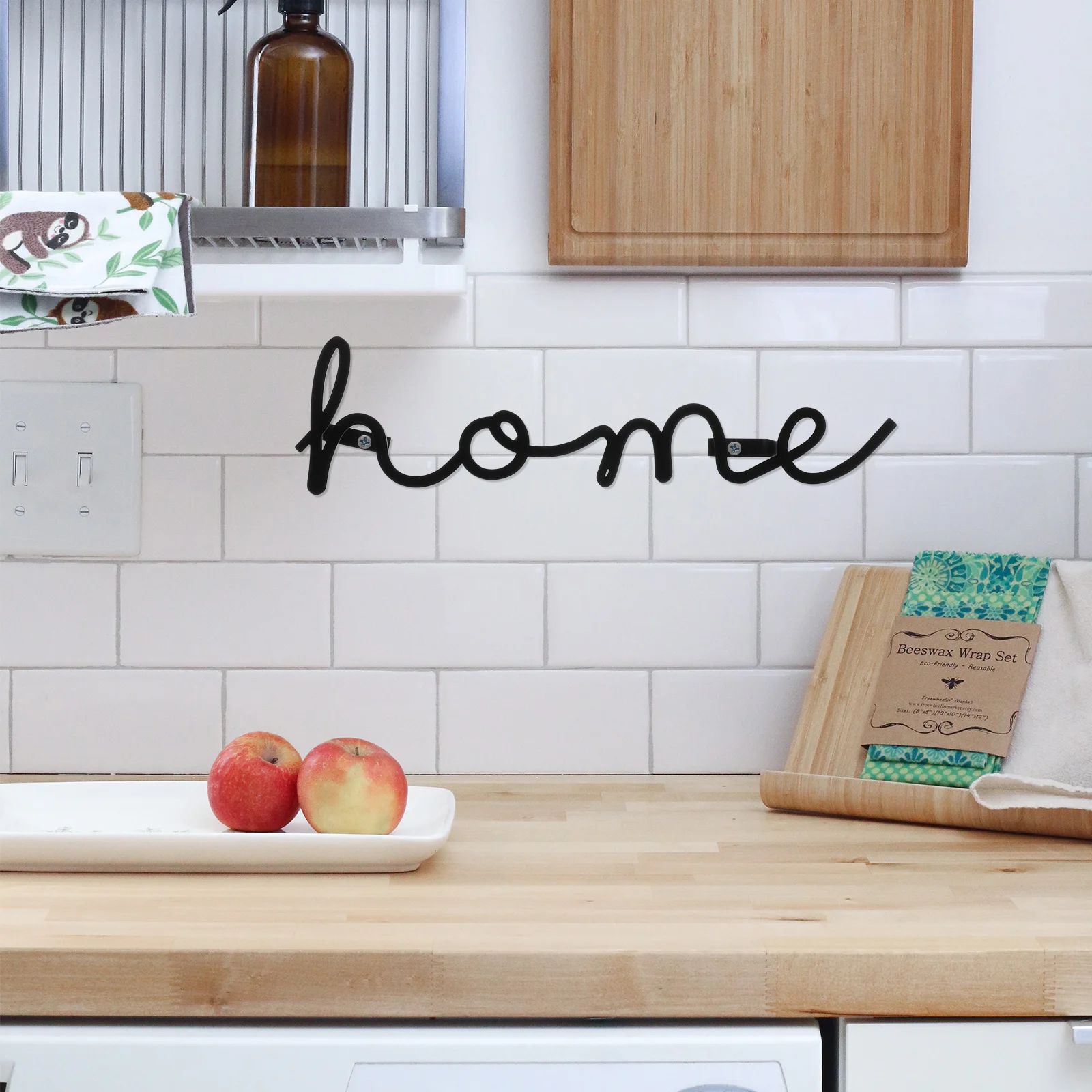 

Wall Mount Iron Word Sculpture Beautiful Hanging Decoration Unique Pendant for Home Wall Art Decorative Sign Hanging Decoration