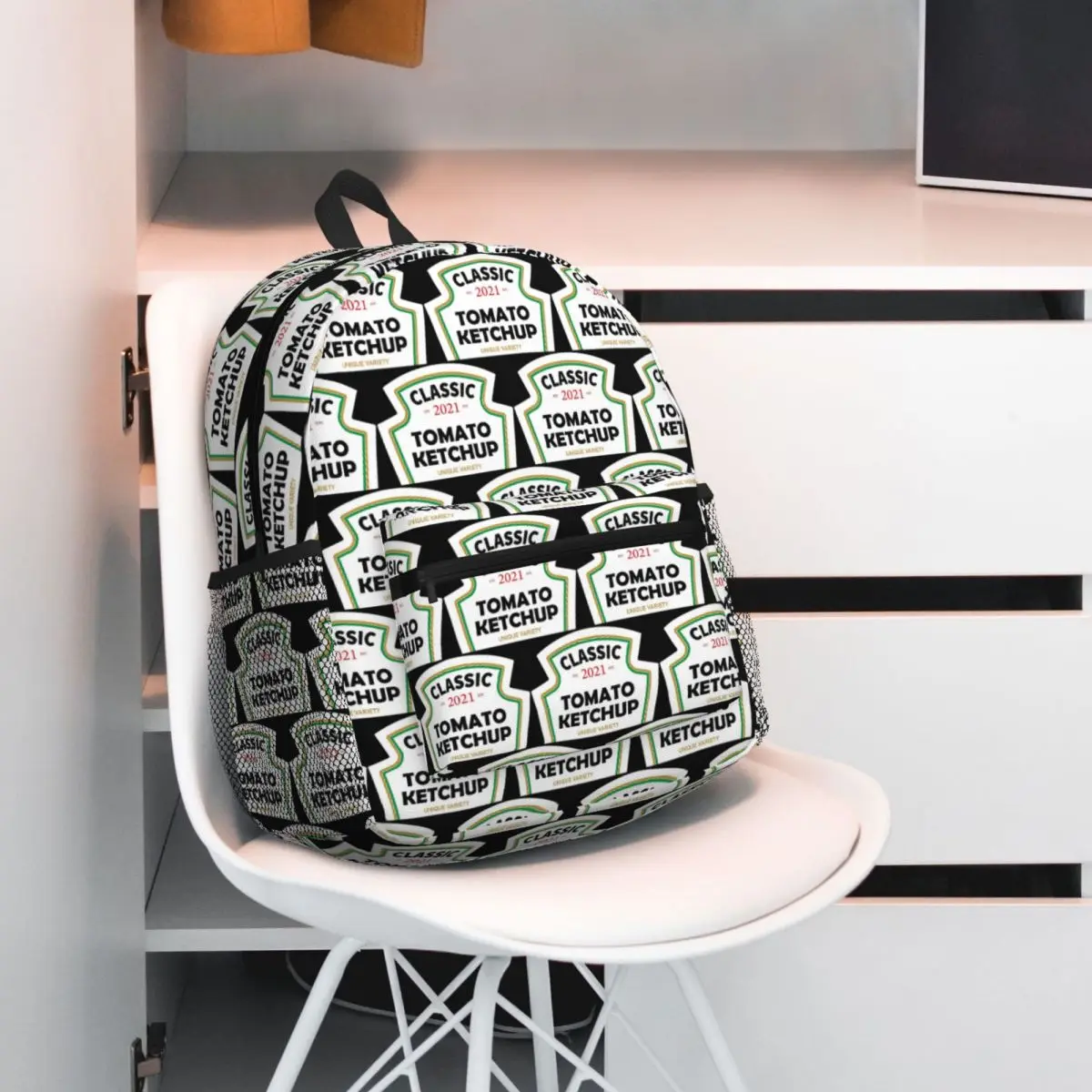 Tomato Ketchup Sauce Condiment Shaped Backpack Daypack Large Capacity Children BookBag School Bag Shoulder Bags for Men Women