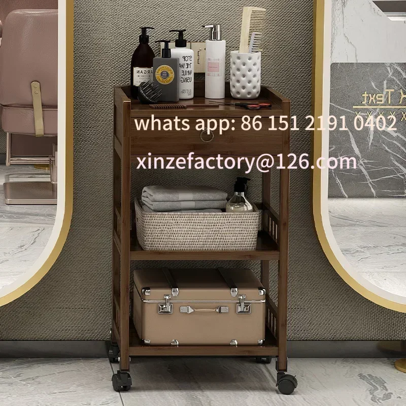 عربة أدوات صالون الحلاقة القابلة للتخصيص، عربة صالون تجميل لتصفيف الشعر، تخزين للمعدات الاحترافية