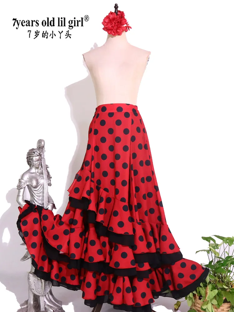 Traje Flamenco Espanhol para Mulheres, Vestido de Performance, Dança de Salão, Vestido Festival para Meninas, Ginástica, Performance, DTT86r