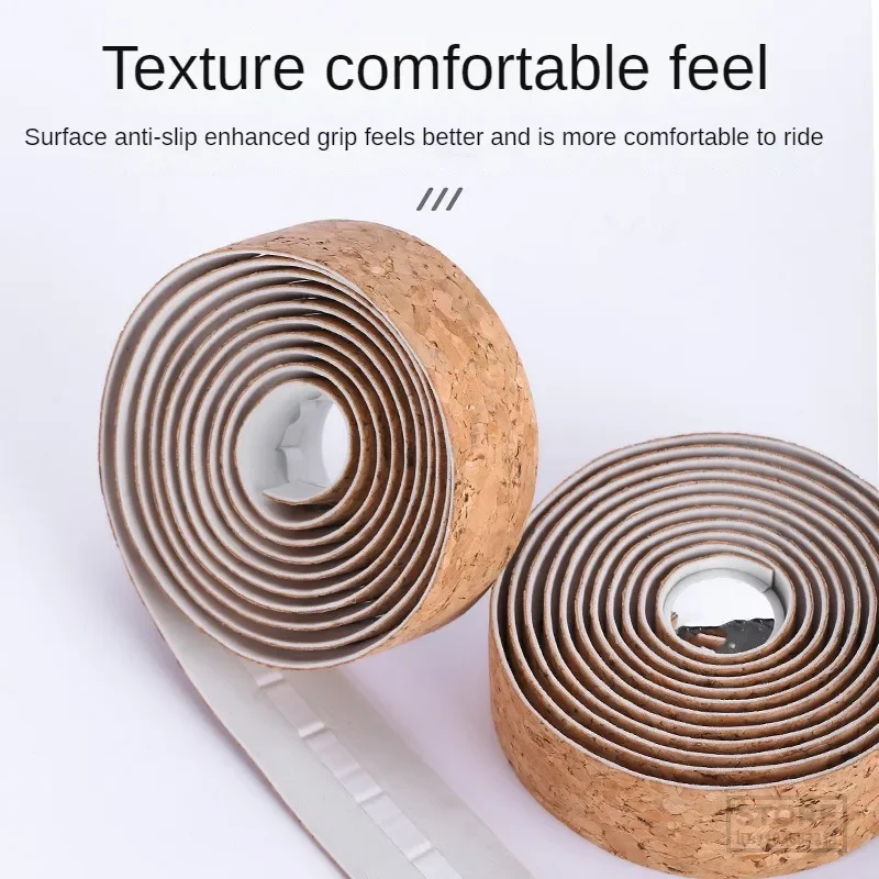 Cycling Handlebar Tape Wood Grain Tape MTB Road Bike Cork Handlebar Belt Cycling Handle Tape Anti-slip Belt Wrap +2 Bar