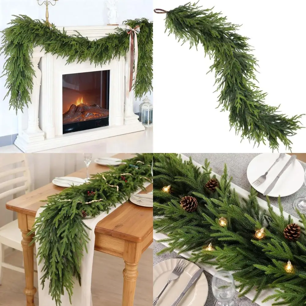 إكليل من خشب الصنوبر الشمالي الاصطناعي بطول 5 أقدام واقعي للمدفأة والعطلات والديكور الداخلي/الخارجي