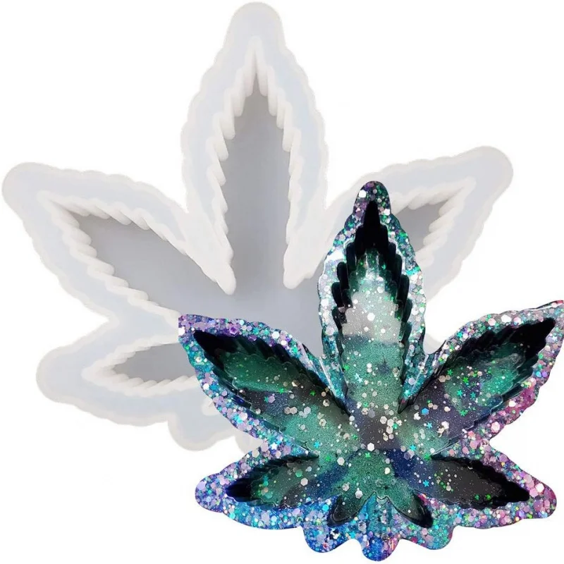 Molde De resina De arce De 1 hoja, molde De silicona para Cenicero, molde De placa De hoja De arce, perfecto para cajas De almacenamiento De joyas, Artesanías hechas a mano para el hogar