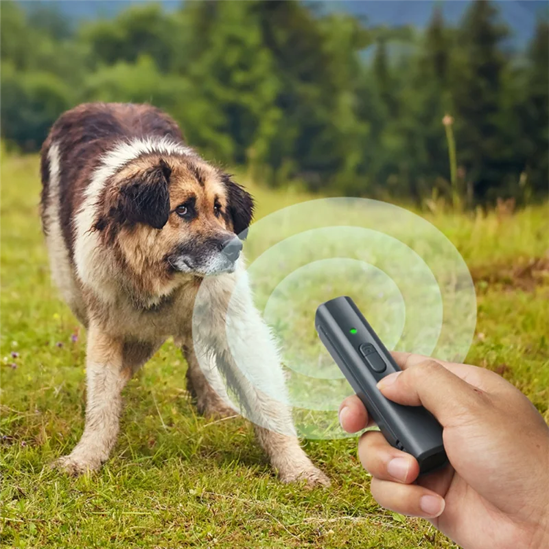 Repelente ultrasónico para perros, antiladridos, equipo recargable por USB, repelente de entrenamiento con luz de detección UV, accesorios para perros(A)