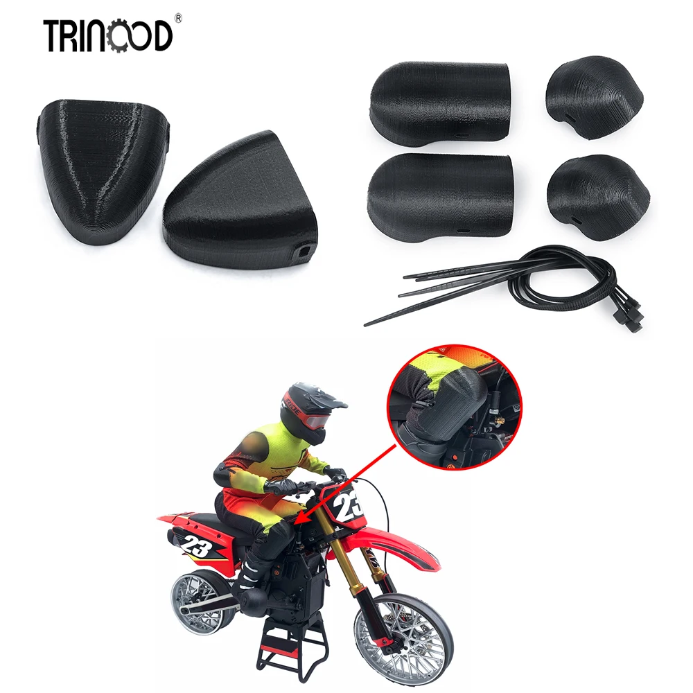 

TRINOOD RC Motorcycle Simulation Knee Pads Elbow Pads Boot Cover for 1/4 PROMOTO-MX Motorcycle Upgrade Parts Accessories