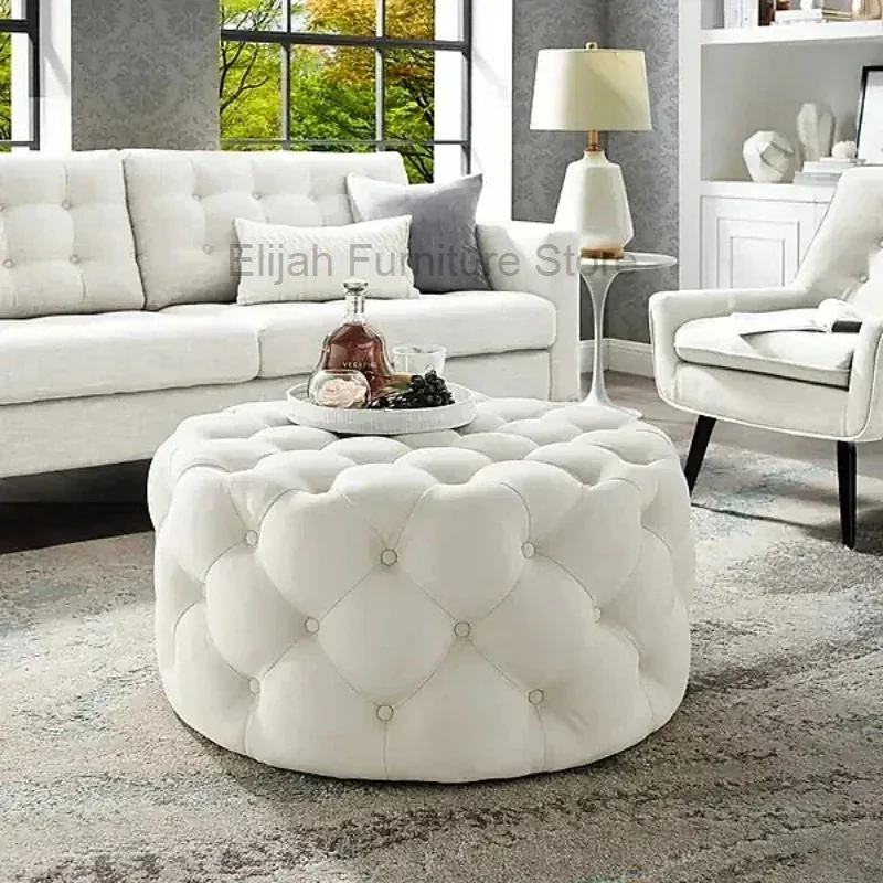 

Nordic velvet Floor stool Corner sofa chair round vanity stool design big soft ottoman pouf Child Low stool luxury furniture