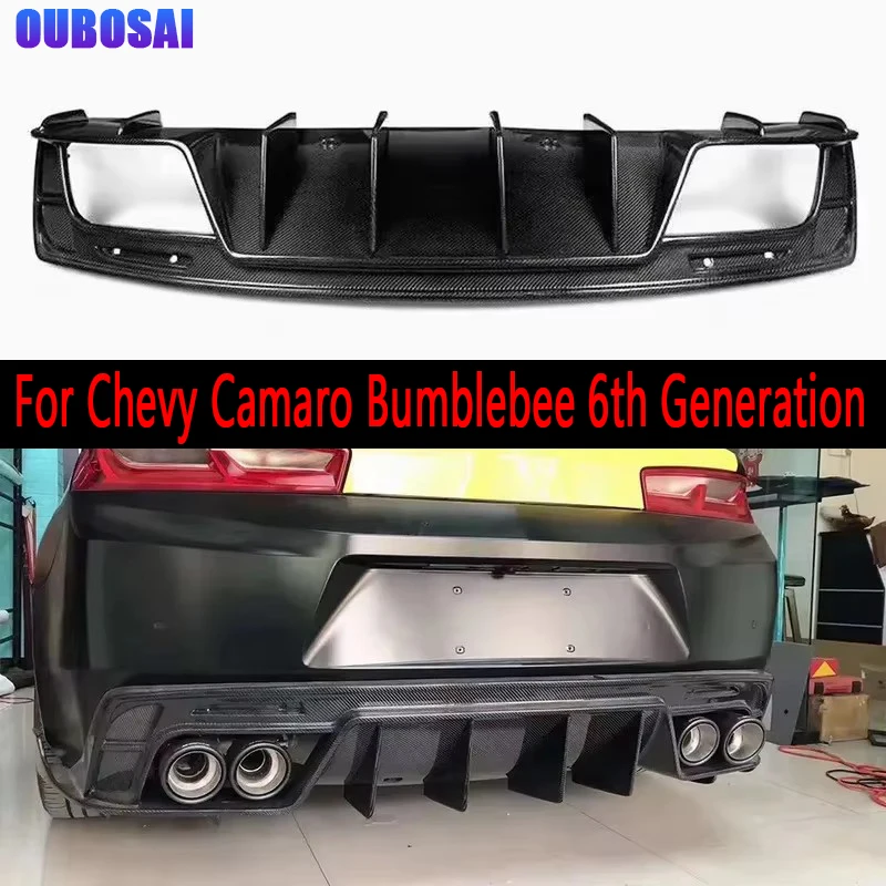 Para Chevy Camaro Bumblebee 6. a generación de fibra de carbono difusor de parachoques trasero de coche divisores traseros alerón kit de carrocería de labio trasero